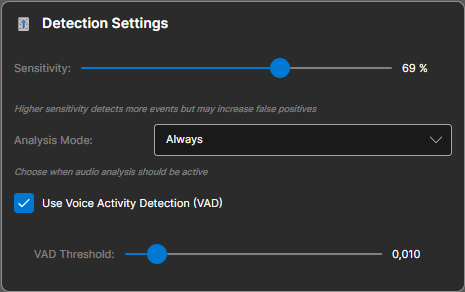 Detection Settings