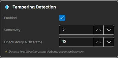 Tamper Detection Settings